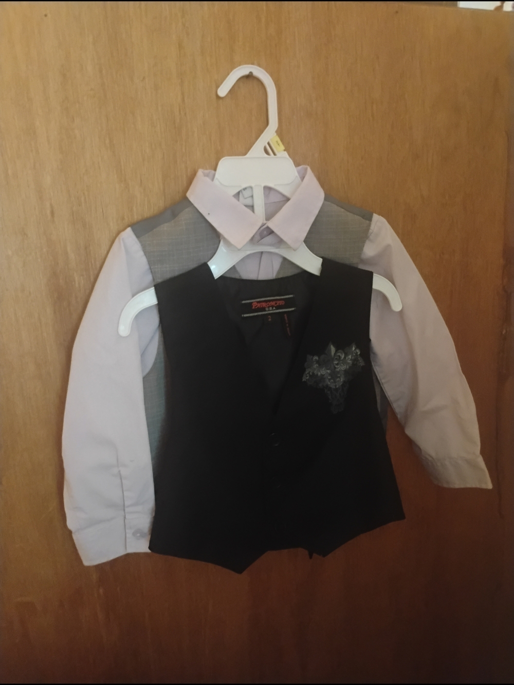 Kids Black Vest and Light Pink Dress Shirt Set - Classic Formal Matching Set - Picture 1 of 3